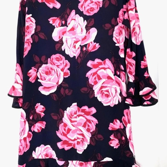 Kate Spade Women's Size S Rambling Roses Rosa Ruffle Hem Shift Dress - Picture 7 of 7